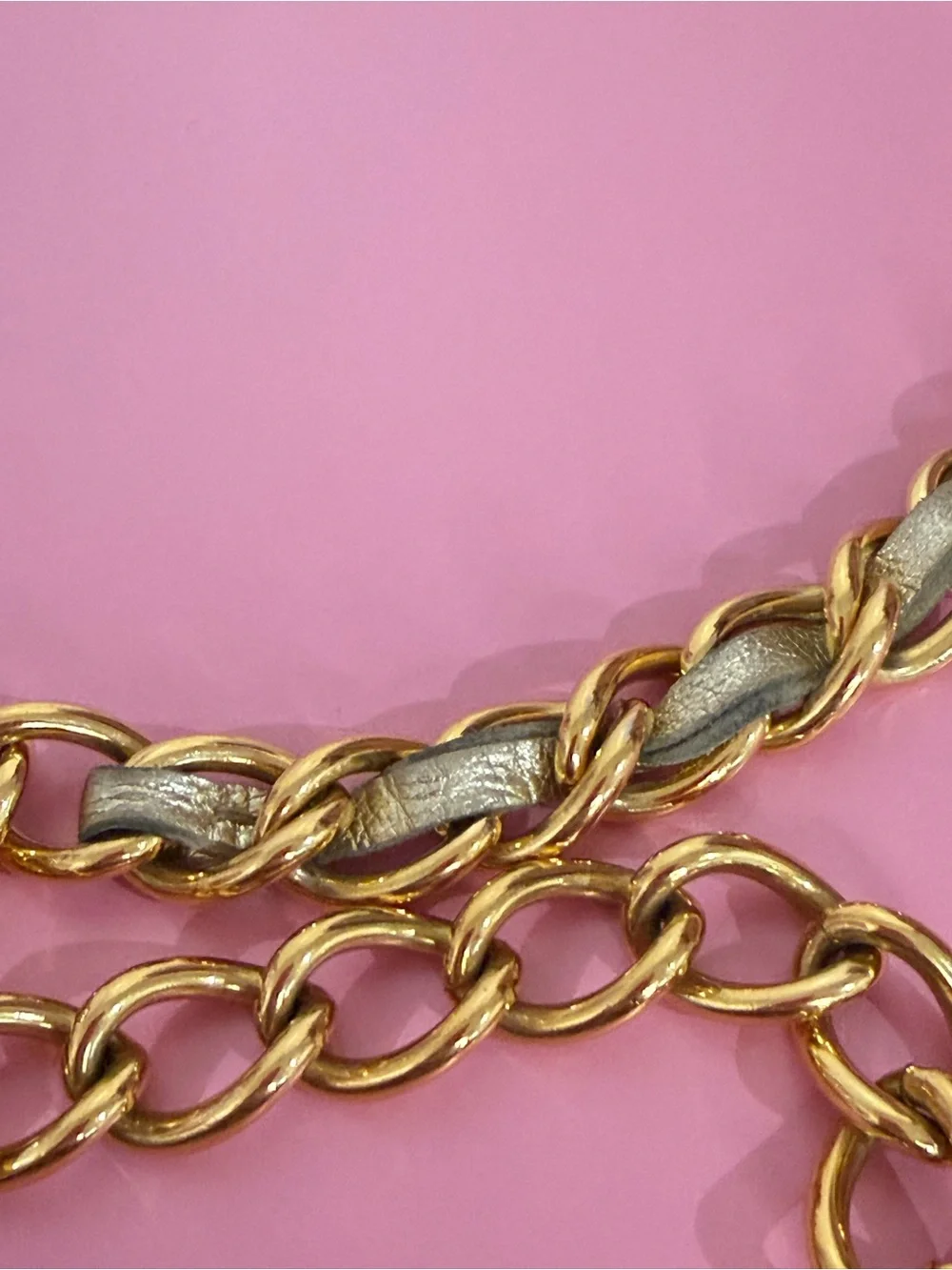 Dolce & Gabbana Gold Logo Plate Chain Belt
